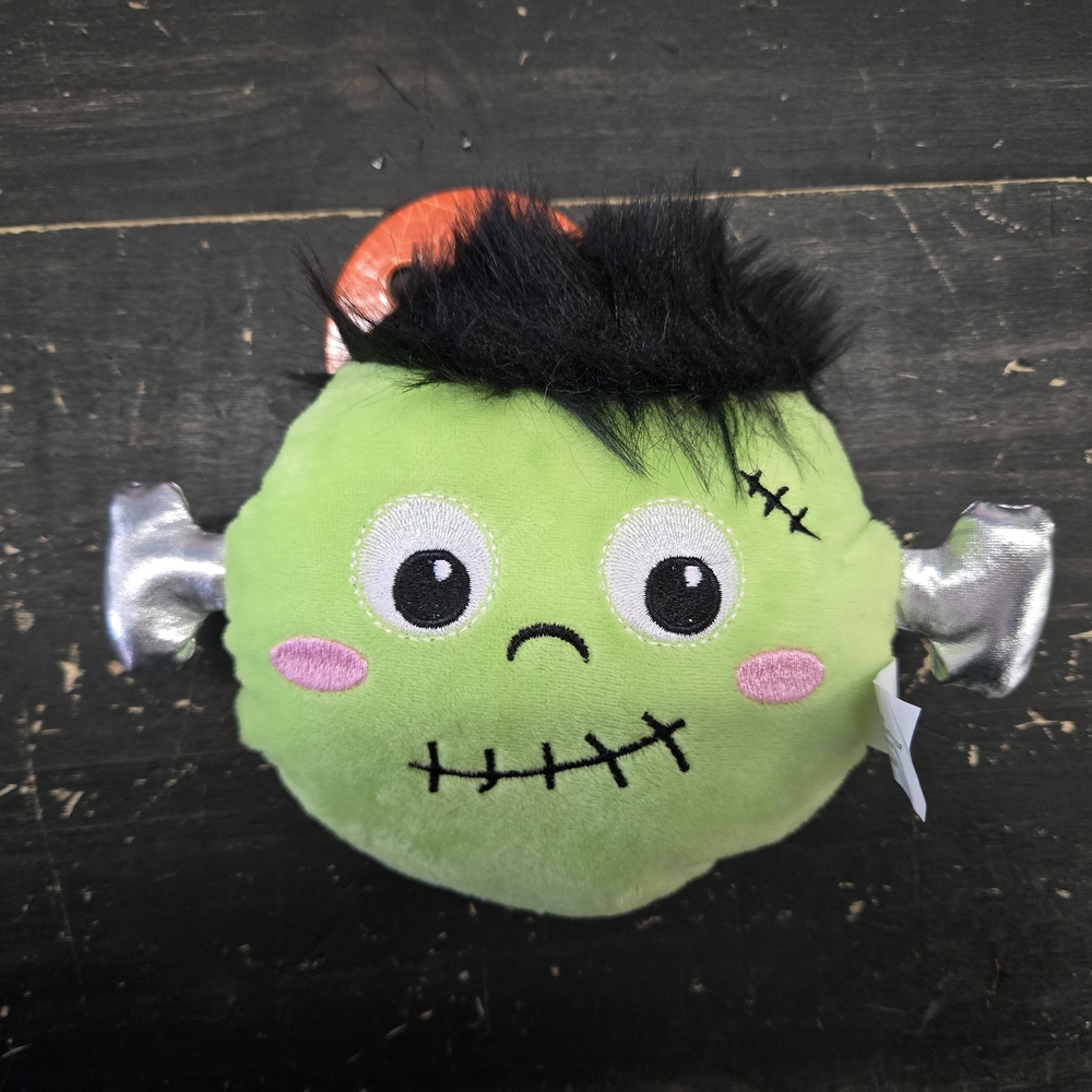 Green Monster Plush Dog Toy Squeakee